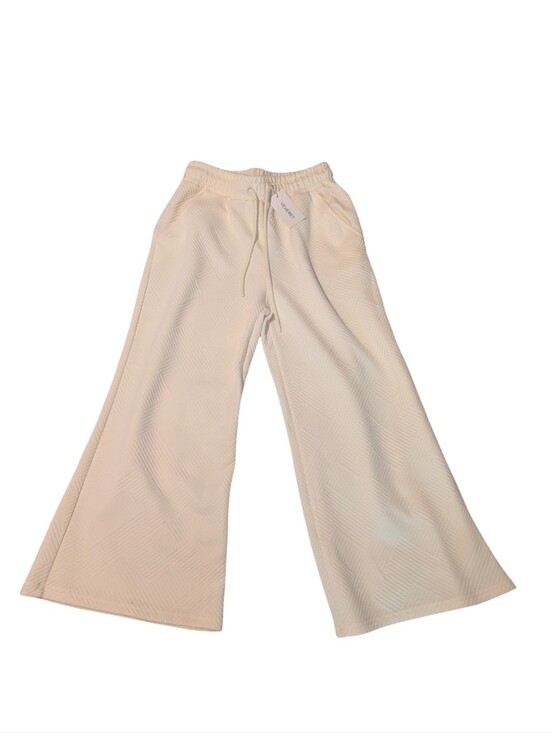 Veveret Pants - Veveret White Quilted Women's Wide Leg Elastic Waist Pants Size S NWT